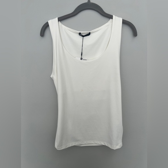 Zara Wide Strap Polyamide Tank Top Ecru NWT READ DESCRIPTION - Picture 1 of 6